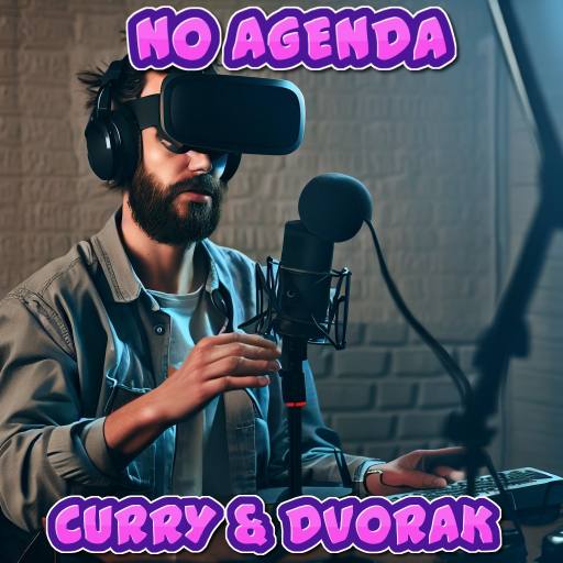 PODCASTER recording in VR by Comic Strip Blogger