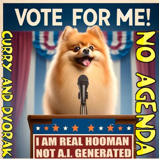 electoral poster making fun of A.I. generated content by Comic Strip Blogger