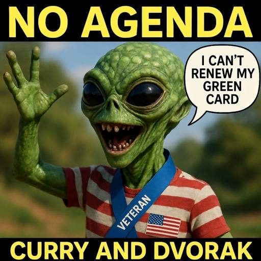 Memorial Day alien combined with topic of green card by Comic Strip Blogger